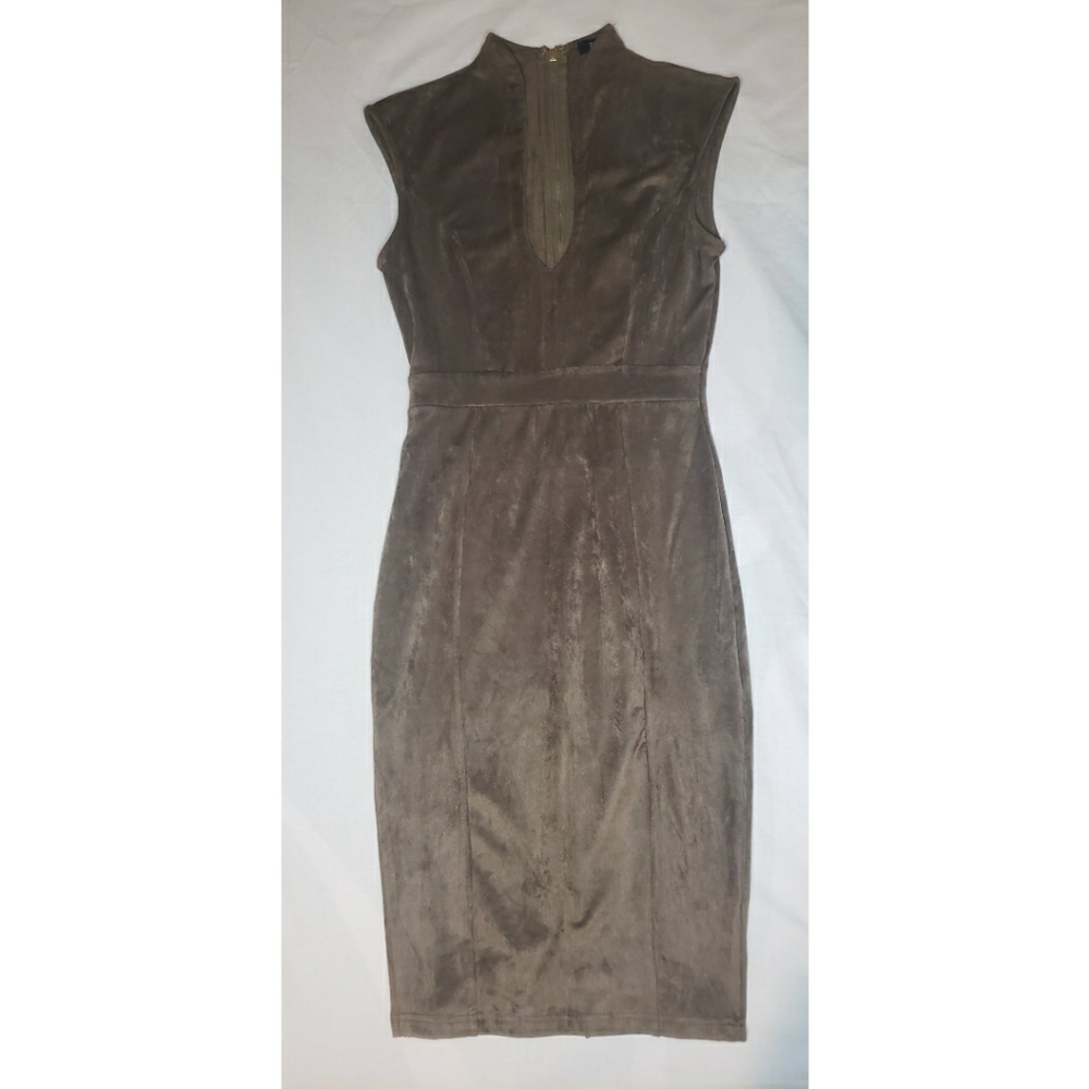 Olive Suede Dress